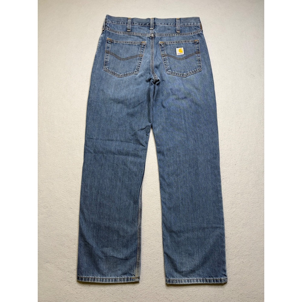 Carhartt Jeans Mens 32x32 Blue‎ BD1483-M Relaxed Fit Straight Leg Denim Workwear